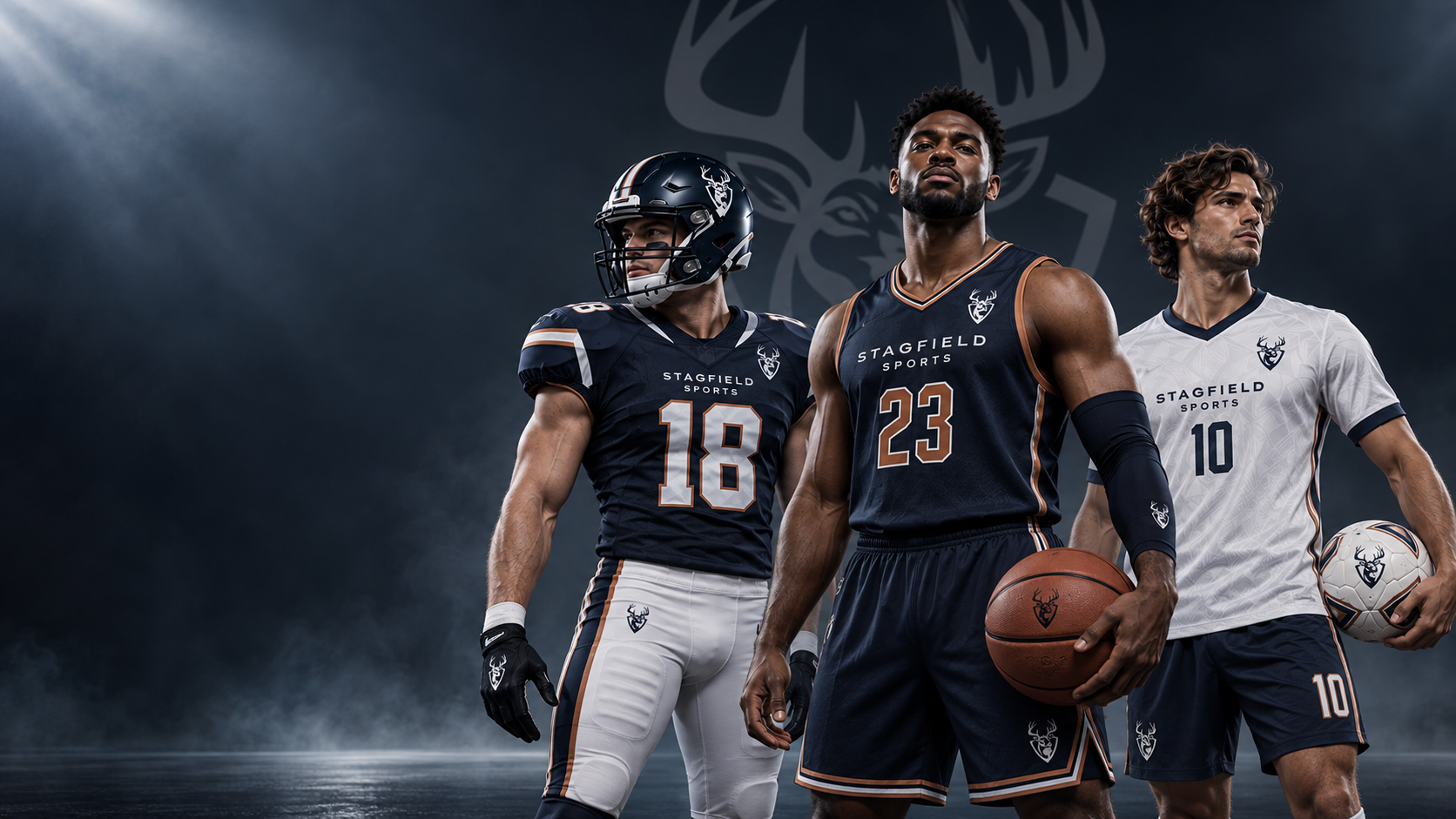 Custom American football, basketball and soccer teamwear by Stagfield Sports